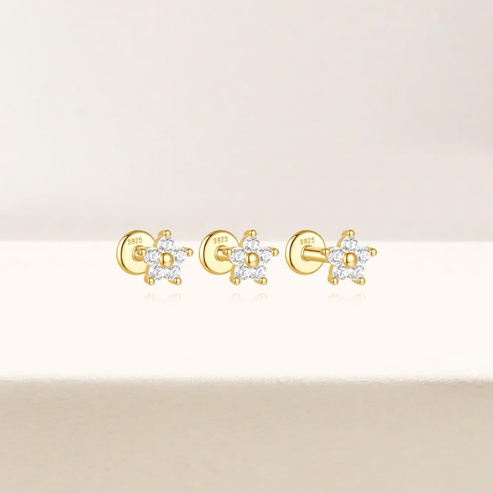 Amélie – Cercei delicati din aur cu mișcare.