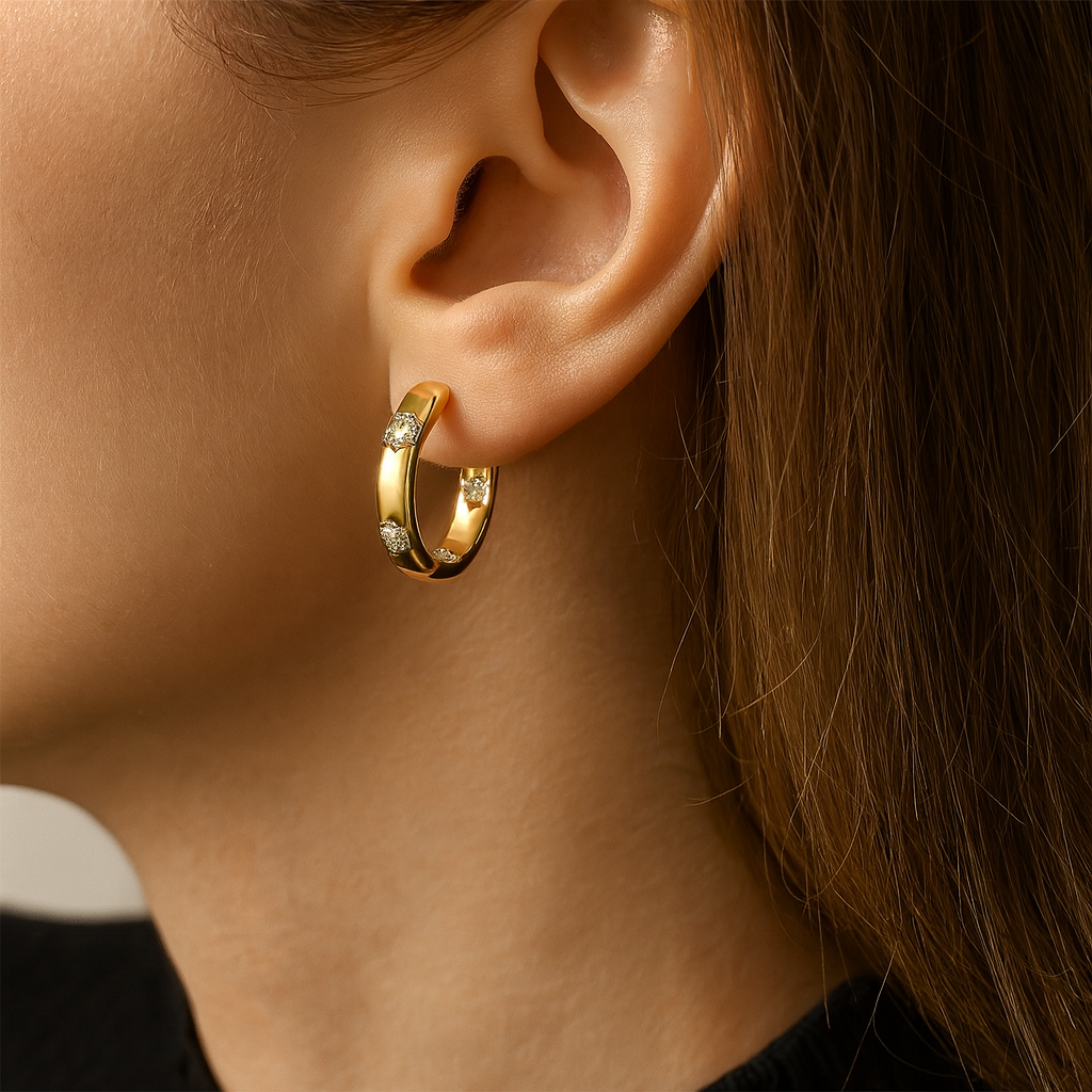 Aurelie - Cercei vintage cu flori aurii