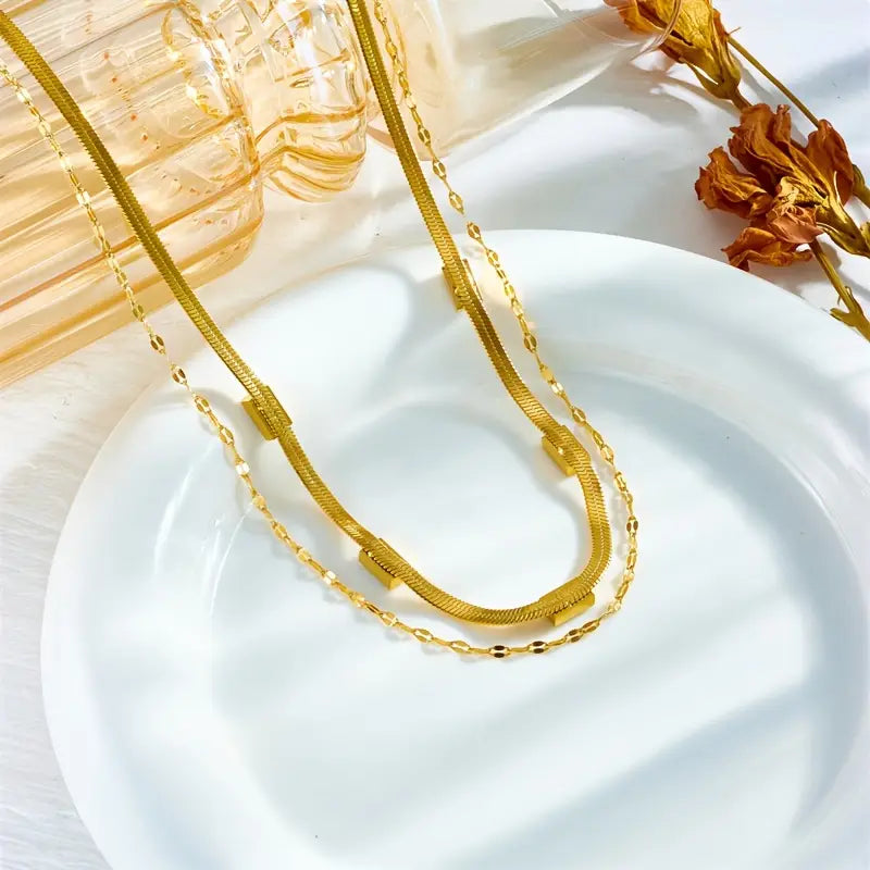 Retro Dobbelt Lag Krave Sorella Gem | Aur