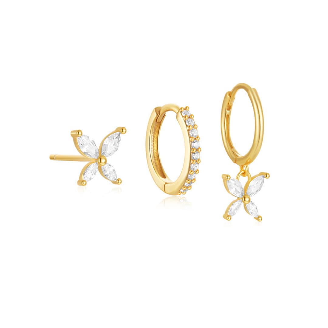 Patricia – Cercei din aur cu o structură delicată.