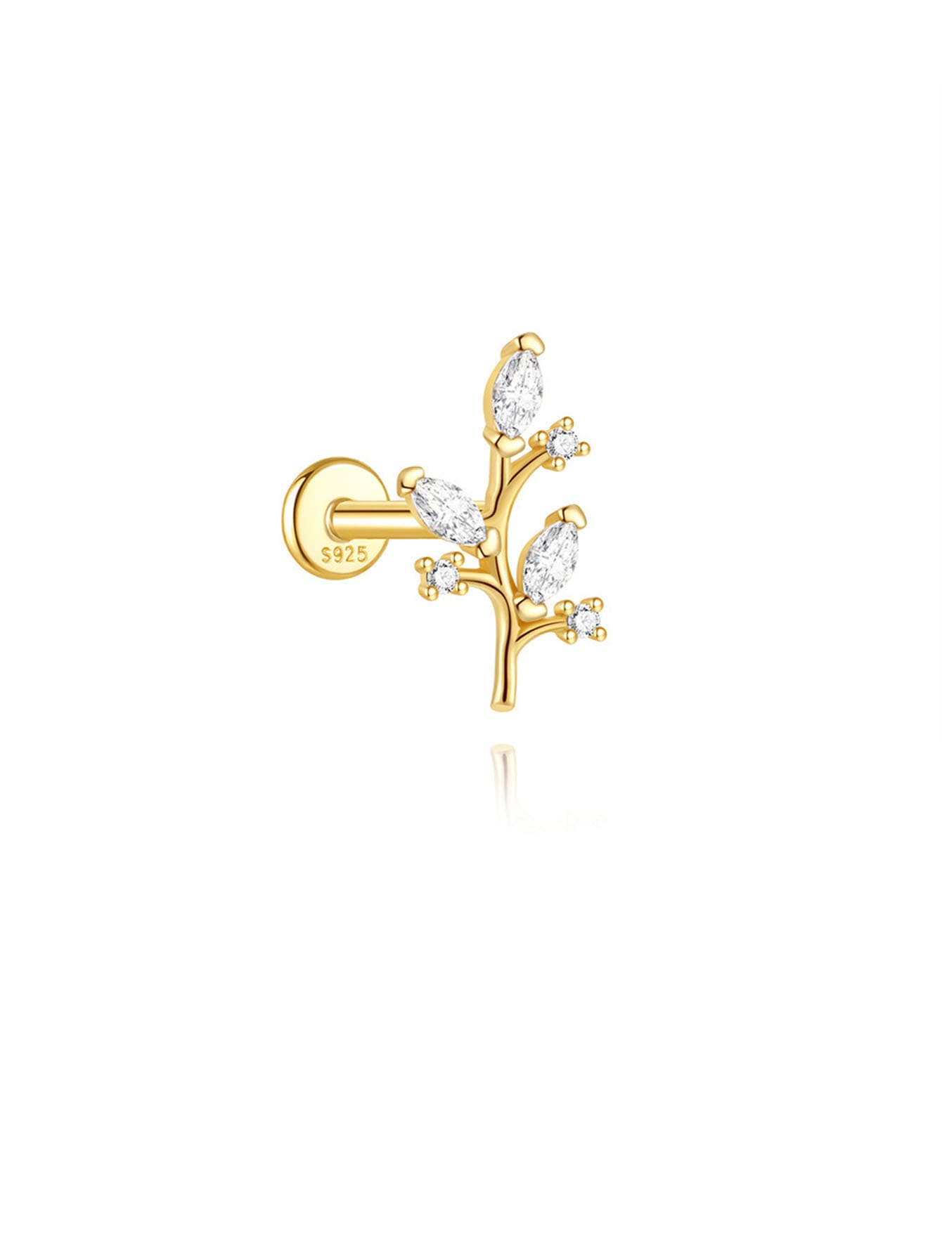 Elisa – Cercei din aur cu accent geometric.