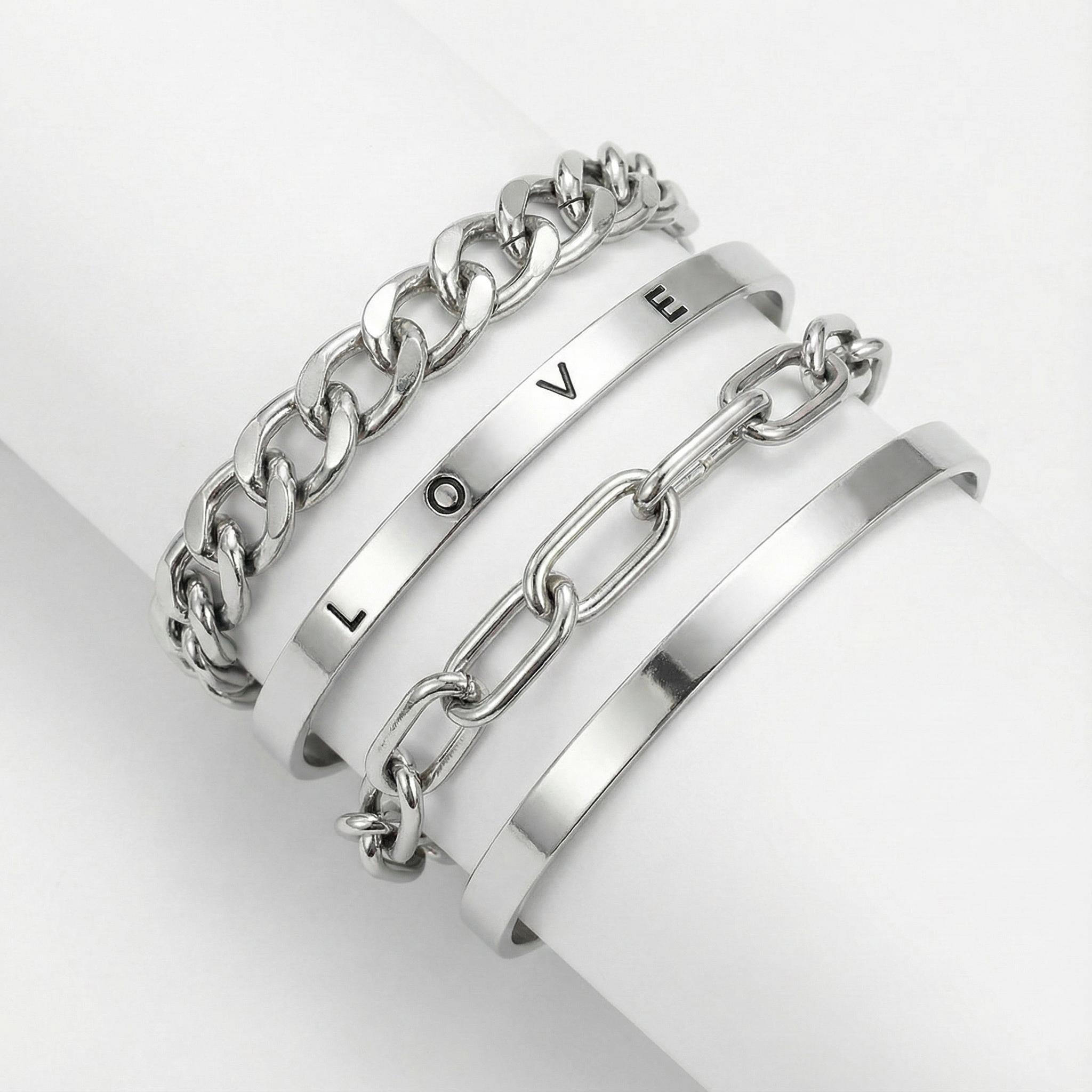 Set de brățări Elan Mercer | Aur alb