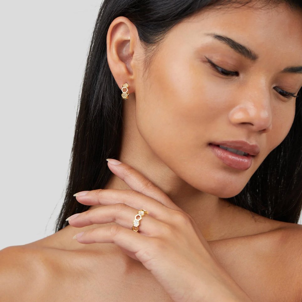 Selina - Inel din aur și cristal