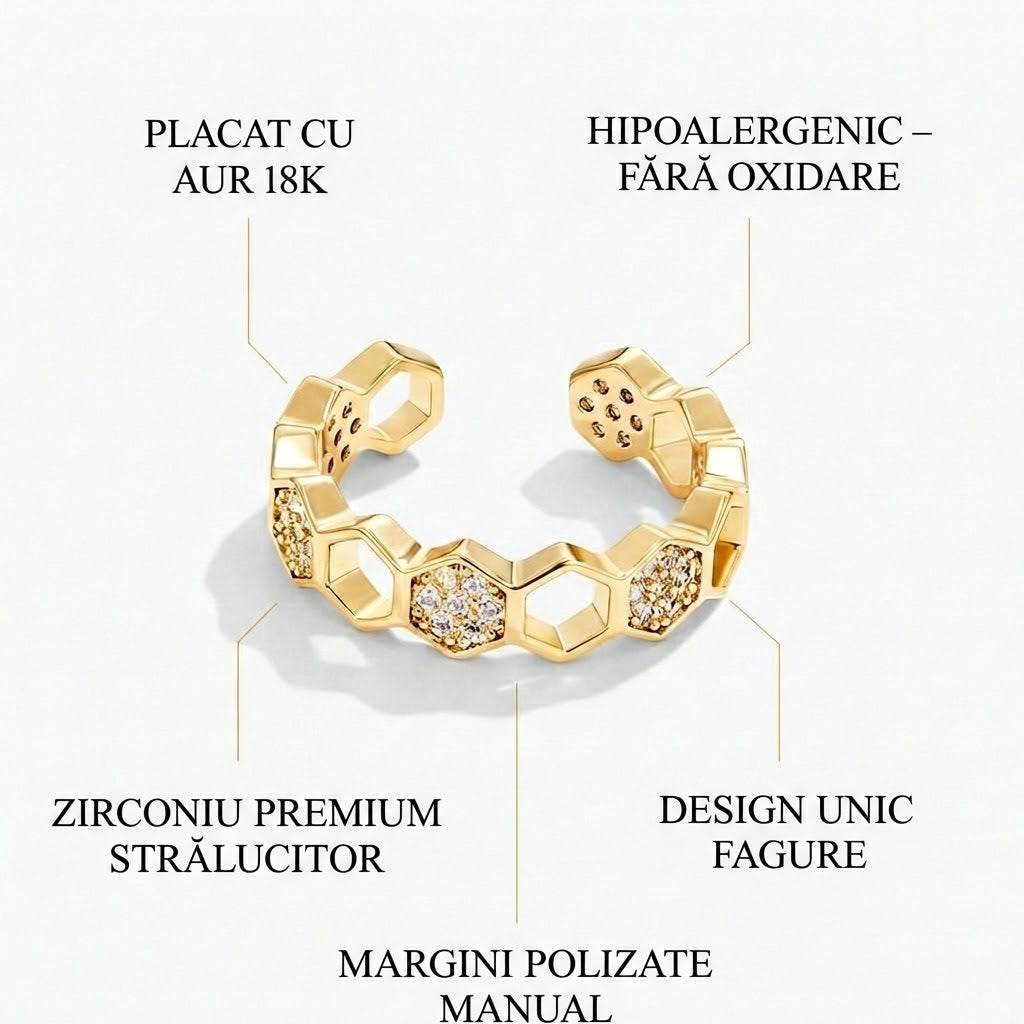 Friedrika – Inel de aur cu accent de perlă.