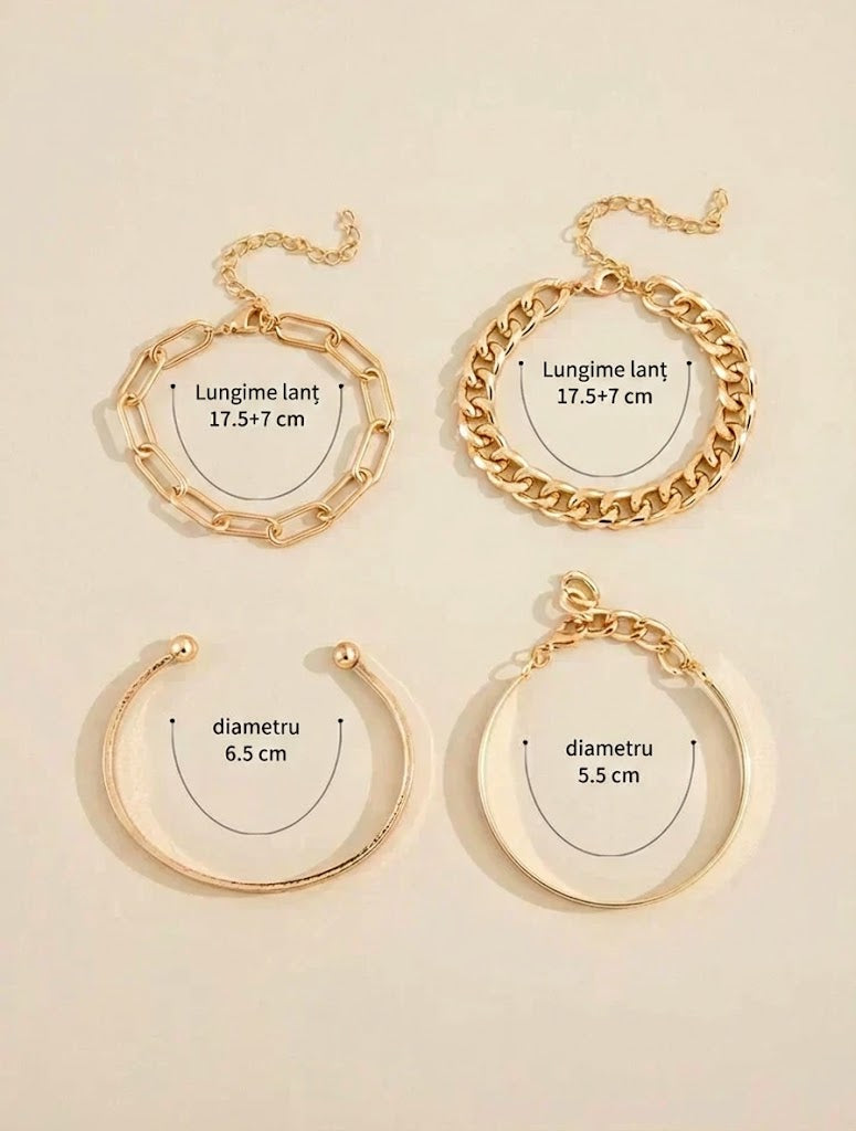 Set de brățări Elan Mercer | Aur alb