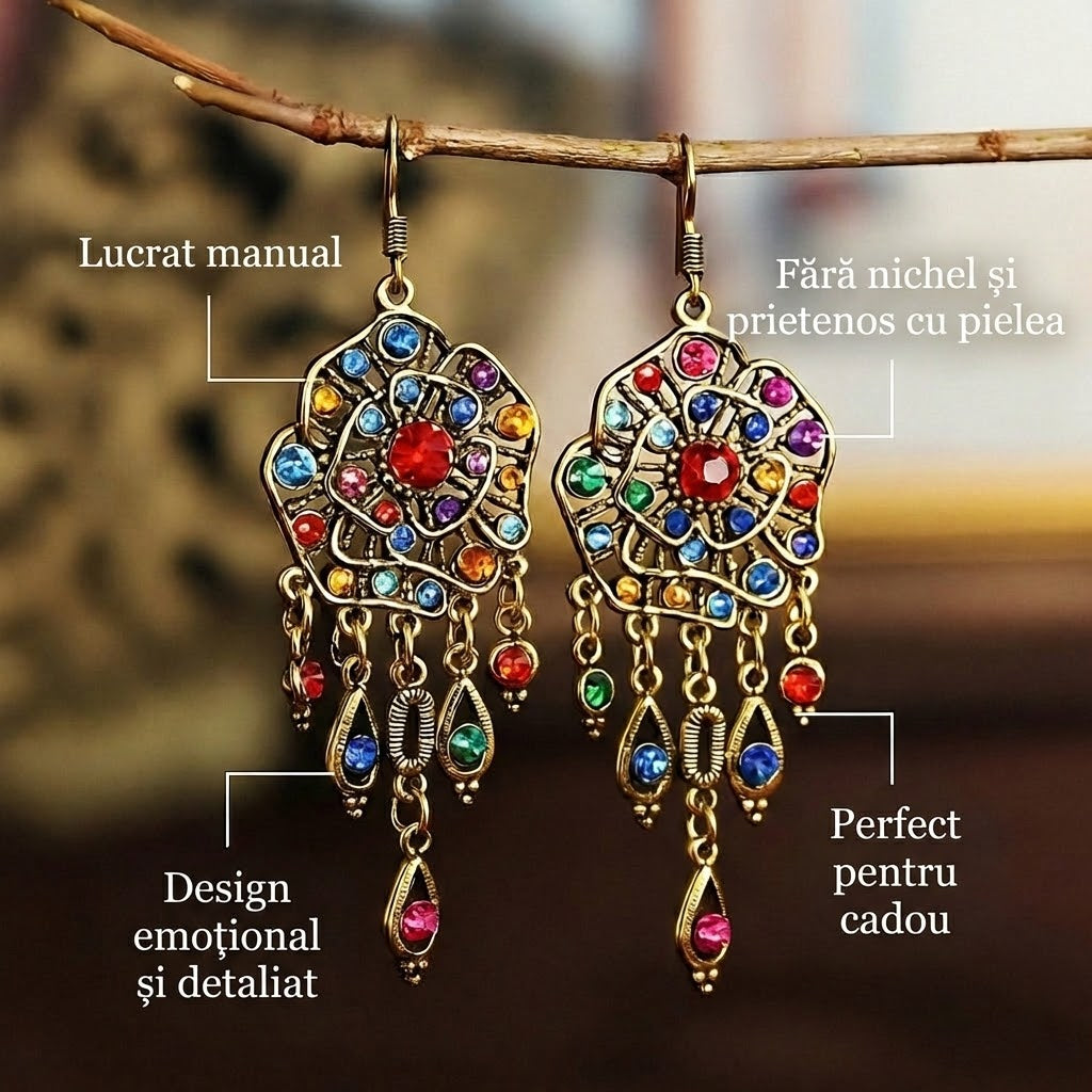 Beatrix – Cercei colorati cu farmec boem.