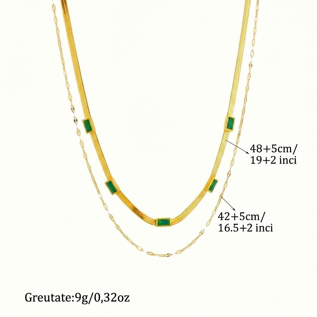 Retro Dobbelt Lag Krave Sorella Gem | Aur