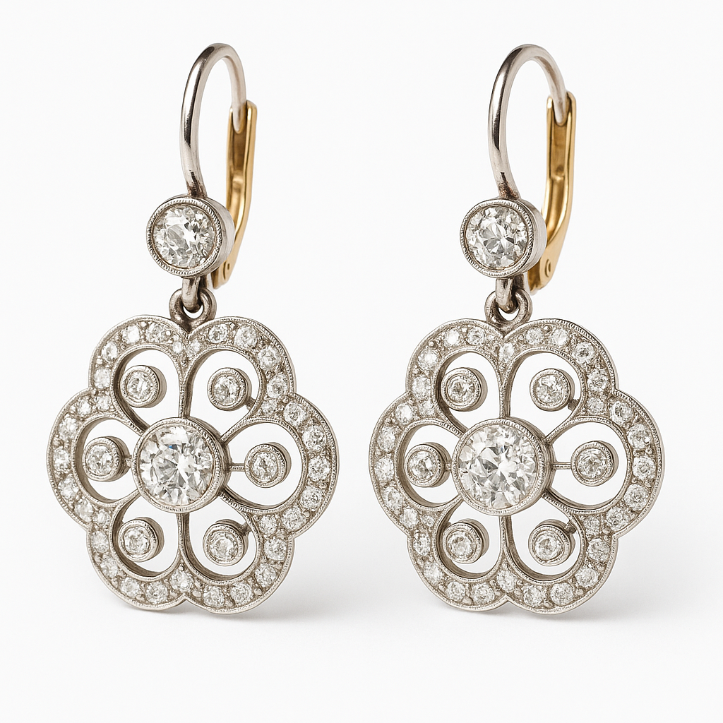 Magdaléna - Cercei vintage din cristal mandala