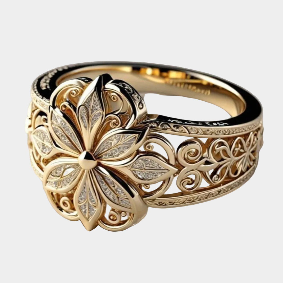 Daniela - Inel cu motiv floral exotic