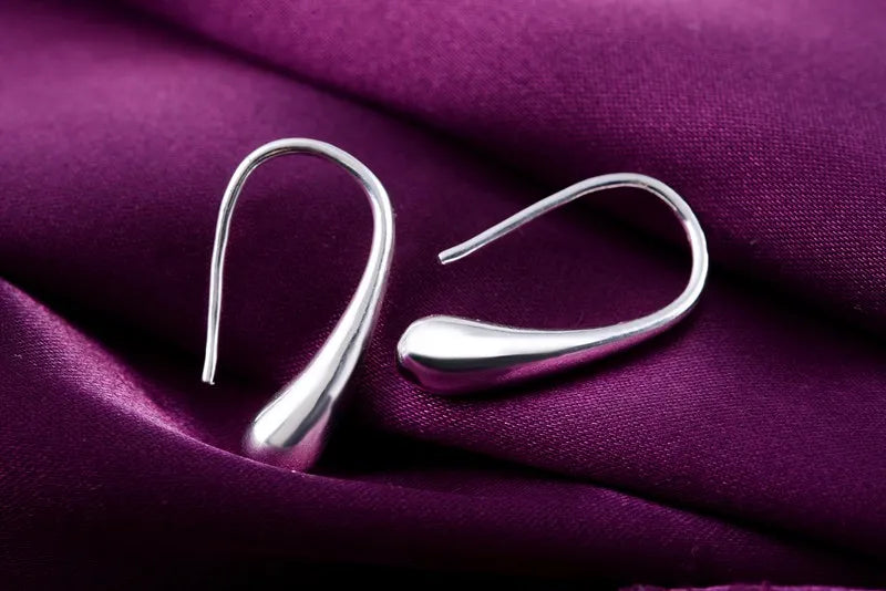 Cercei în formă de picături de apă din argint sterling