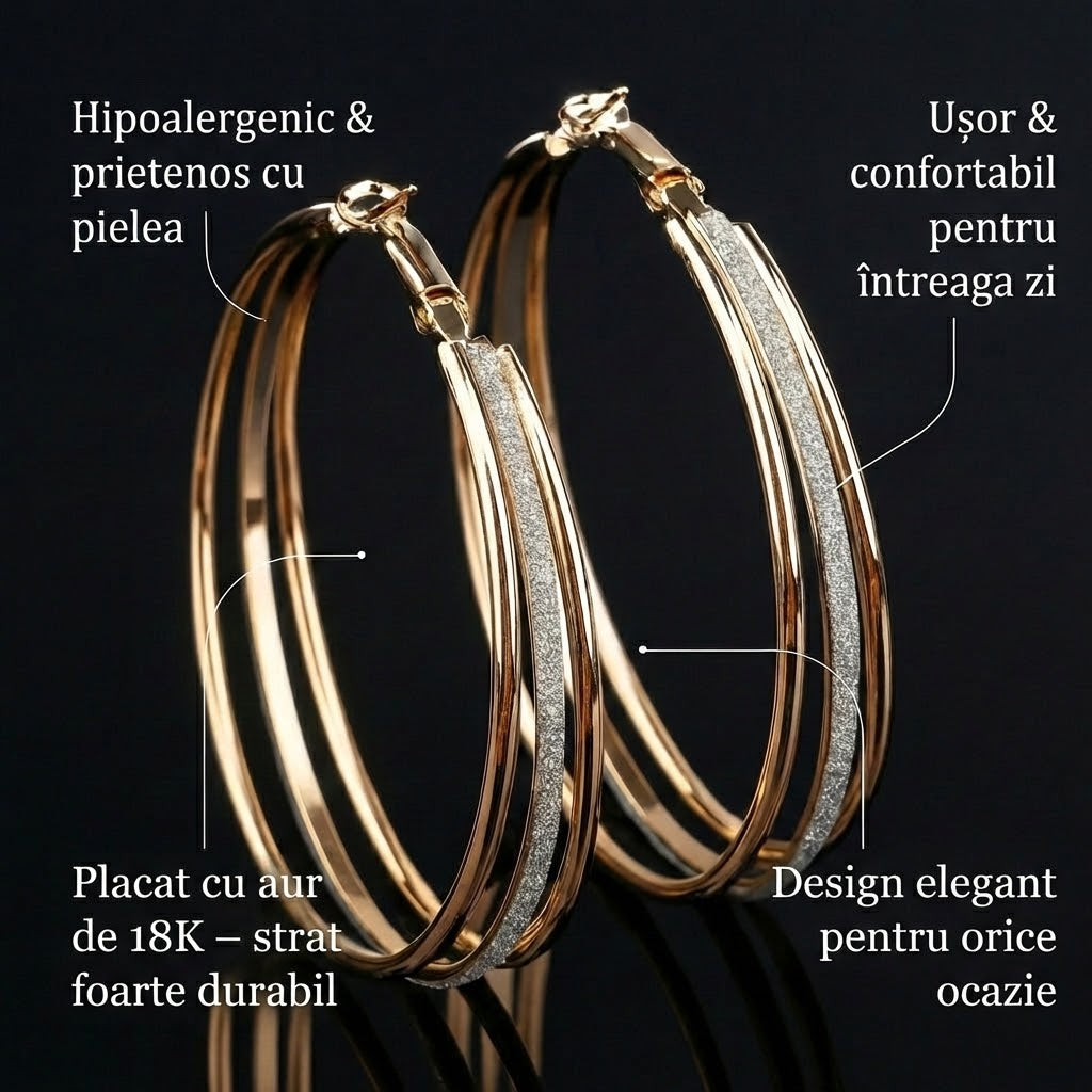 Lia - Cercei retro din aur