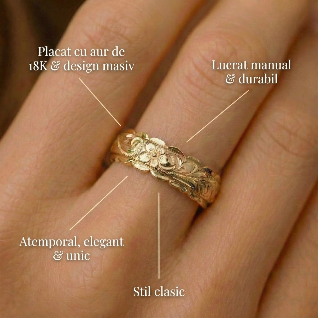 Mila - Inel cu flori aurii inspirat din antichitate